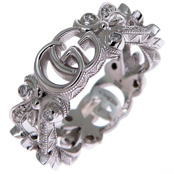 GUCCI White Gold Diamond Ring - Picture 1 of 9